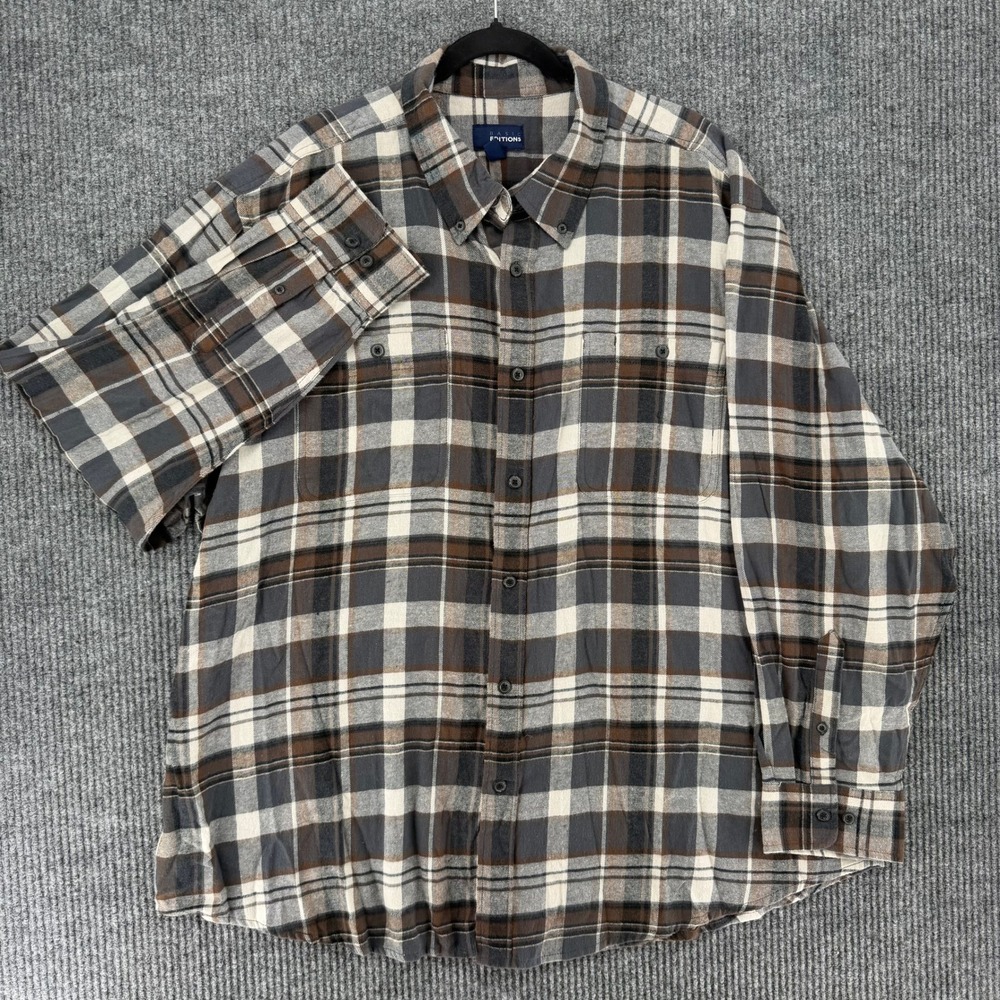 Vintage Basic Editions deadstock NWT flannel big mens 2XL outdoor plus size